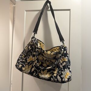 Vera Bradley‎ Floral Black and Yellow Tote Travel Bag